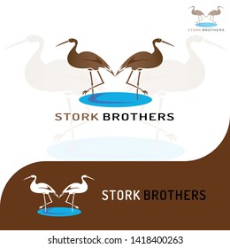 This logo has a picture of stork brothers. This logo is good to use as a company logo or various other creative businesses as needed. But it can also be used as an application logo.