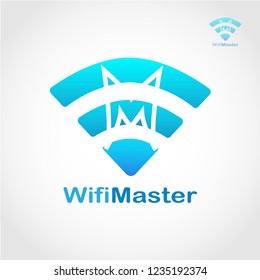 This logo has a picture of a WiFi network and in it there is a letter M. This logo is good to use as a company logo that is engaged in internet networking.
