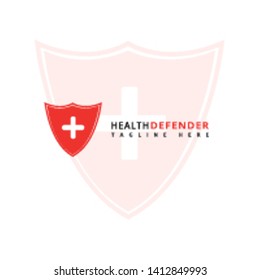 This logo has a shield that contains a medical logo. This logo is suitable for use as a logo of institutions engaged in health and humanity.