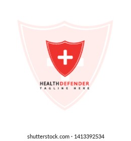 This logo has a shield that contains a medical logo. This logo is suitable for use as a logo of institutions engaged in health and humanity.