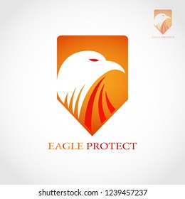 This logo has a shield which inside is the head of an eagle. This logo is suitable for use as a company logo engaged in the technology business, such as an antivirus application logo. 