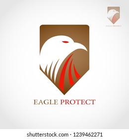 This logo has a shield which inside is the head of an eagle. This logo is suitable for use as a company logo engaged in the technology business, such as an antivirus application logo. 