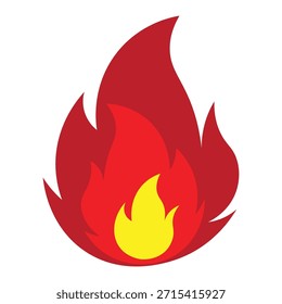 This is a logo or icon of a burning fire, this logo has three layers of fire, it looks very minimalist.