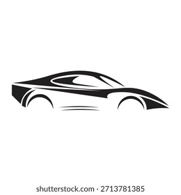 This is a logo or icon of a racing car with a minimalist design and has several curved lines so that the car looks very fierce.