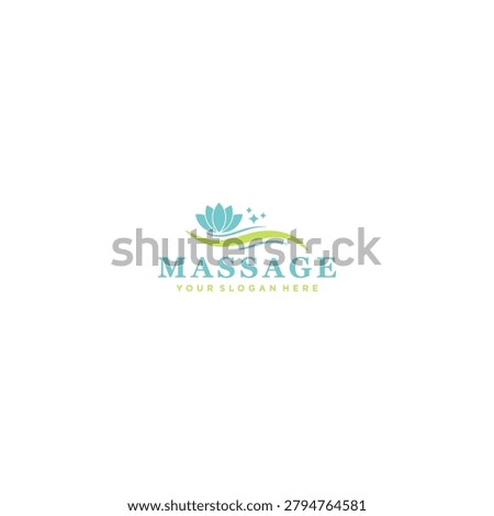 This logo illustration features a clean, modern, and calming visual identity, specifically designed to represent the wellness, spa, therapy, or massage industry.