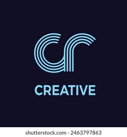 This logo with the initials cr has a lined line concept, easy and good for any brand logo, simple and cool