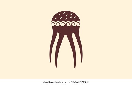 this logo inspired by burger and tentacle octopus