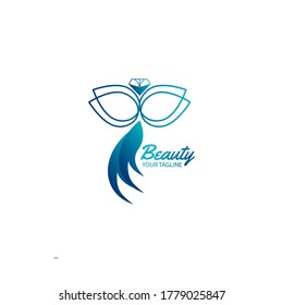 This logo is inspired by diamonds, butterflies and women's hair