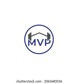 Este logotipo está inspirado en las letras mvp y barbell