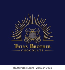 This logo is inspired by two twins and combined with chocolate fruit in the middle. A representation of luxury and shining bright.