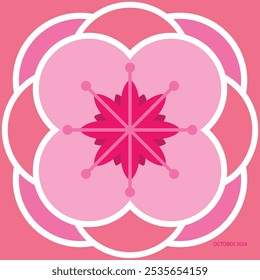 Dieses Logo ist von weißer Pfirsichblüte inspiriert. 