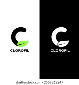 This is a logo of the letter C and black and green leaves suitable for environmentally friendly company logos, herbal medicine, plant sellers, agriculture, plant seeds, nature tourism, agricultural