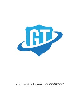 this is a logo letter of initial GT on a shield