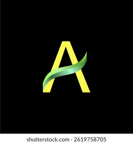 This is a logo of the letter A and leaves suitable for use in company logo designs with the initial letter A, herbal medicine, natural food, herbs, books, spices, food seasonings, natural crafts
