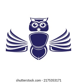 This logo is likened to an owl, its body has a pen symbol and its wings have an open book shape, the symbol of this symbol can be interpreted as intelligence, studious, bookworm and others