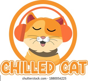 This is the logo of a little cat wearing a headset