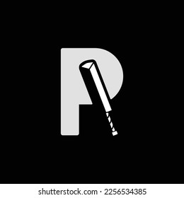 This logo is made with a combination of the letter R and a cricket bat suitable for use as a personal logo or related company