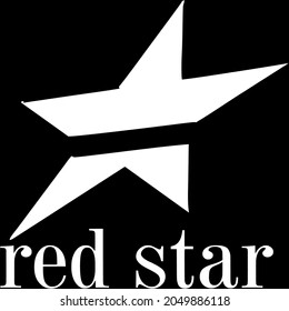 This logo is made with a cut star image below as a company icon with the words red star.
