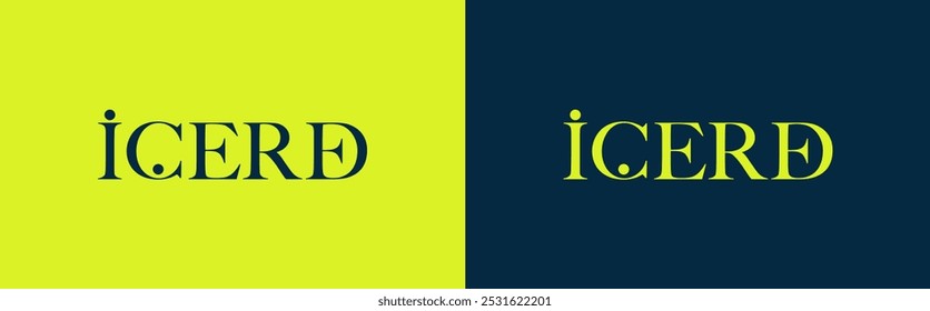 This logo, meaning "Inside" in Turkish, is designed with classic typography, providing a striking and modern feel. Displayed with two distinct background variations