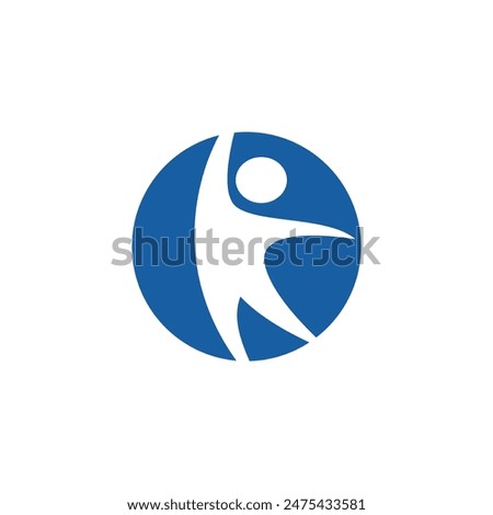 This logo merges a circle with a simple child icon, The circular shape and vibrant elements convey a cheerful and lively spirit ideal for children's branding.
