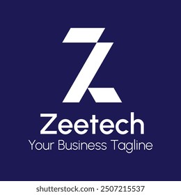 This logo is a modern and sleek representation of the letter "Z," tailored for tech companies and innovative startups. 