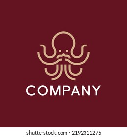 This logo is an octopus logo that has a simple, minimalist, modern, abstract style.