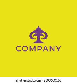 This logo is an ornate spade logo that has a simple, minimalist, modern, subtle, abstract style.