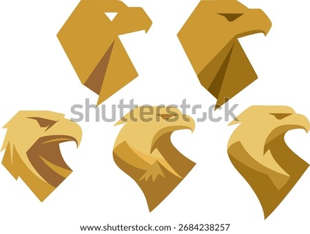 This logo pack features 5 golden eagle heads with rugged, tactical styling. Ideal for outdoor brands, adventure gear, and military-inspired identity. Clean vector format, fully editable