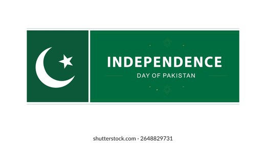 This logo is a patriotic design for Pakistan Independence Day, featuring the national flag's green and white colors, along with the crescent moon and star emblem.