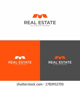 This logo is perfect for companies engaged in the sale and purchase of houses, or building construction services that use the initials "M" in their company.