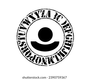This is a logo with a person's symbol inside surrounded by letters of the alphabet. If you are interested, you can change it to the color you like or add the tag you want.