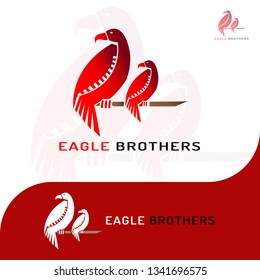 This logo is a picture of two eagle brothers clutching a tree trunk. This logo is good to use as company logos and various businesses as needed and can also be used as application logos.
