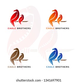 This logo is a picture of two eagle brothers clutching a tree trunk. This logo is good to use as company logos and various businesses as needed and can also be used as application logos.
