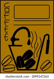 this is a logo or poster for a coffee shop and product