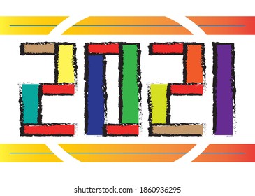Este logo se lee 2021 con colores completos, lo que significa que el futuro será mejor