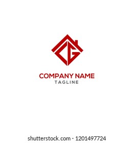 This logo is a logo for REAL ESTATE, INITIAL C G