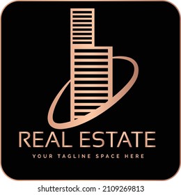 Este es el logo del diseño de vectores inmobiliarios