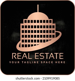 Este es el logo del diseño de vectores inmobiliarios