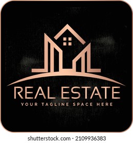 Este es el logo del diseño de vectores inmobiliarios