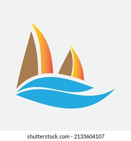 This logo represents an illustrative sailing boat as a right symbol of freedom and adventure. It is also very suitable to represent a combined navigation and a unique sailor logo not generic.