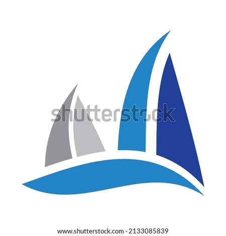 This logo represents an illustrative sailing boat as a right symbol of freedom and adventure. It is also very suitable to represent a combined navigation and a unique sailor logo not generic.