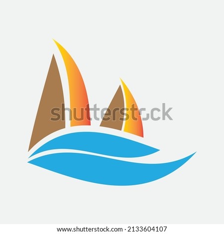 This logo represents an illustrative sailing boat as a right symbol of freedom and adventure. It is also very suitable to represent a combined navigation and a unique sailor logo not generic.