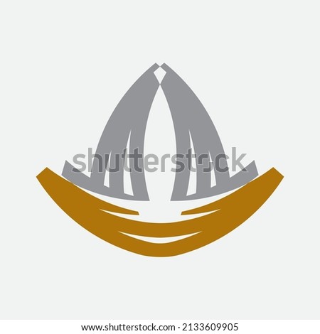 This logo represents an illustrative sailing boat as a right symbol of freedom and adventure. It is also very suitable to represent a combined navigation and a unique sailor logo not generic.