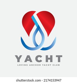 This logo represents the yacht sailing boat as a right symbol of freedom and adventure. It is also very suitable to represent a combined navigation and a unique anchor logo.