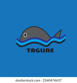This logo is in the shape of a fish in water
