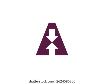Este logotipo tiene la forma de la letra A y un símbolo de flecha