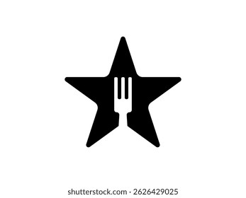 This logo is in the shape of a star and a fork.