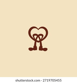Este logotipo tiene forma de corazón. El pan se representa con piernas y zapatos. Este diseño crea un carácter único y memorable que es adecuado para las marcas que quieren parecer cálidos y amigables.