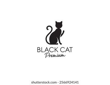 This logo showcases a stylized cat, designed with a blend of elegance and simplicity. The cat is presented in a geometric, almost symmetrical shape, where sharp angles and curves balance each other, f