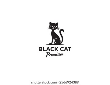 This logo showcases a stylized cat, designed with a blend of elegance and simplicity. The cat is presented in a geometric, almost symmetrical shape, where sharp angles and curves balance each other, f